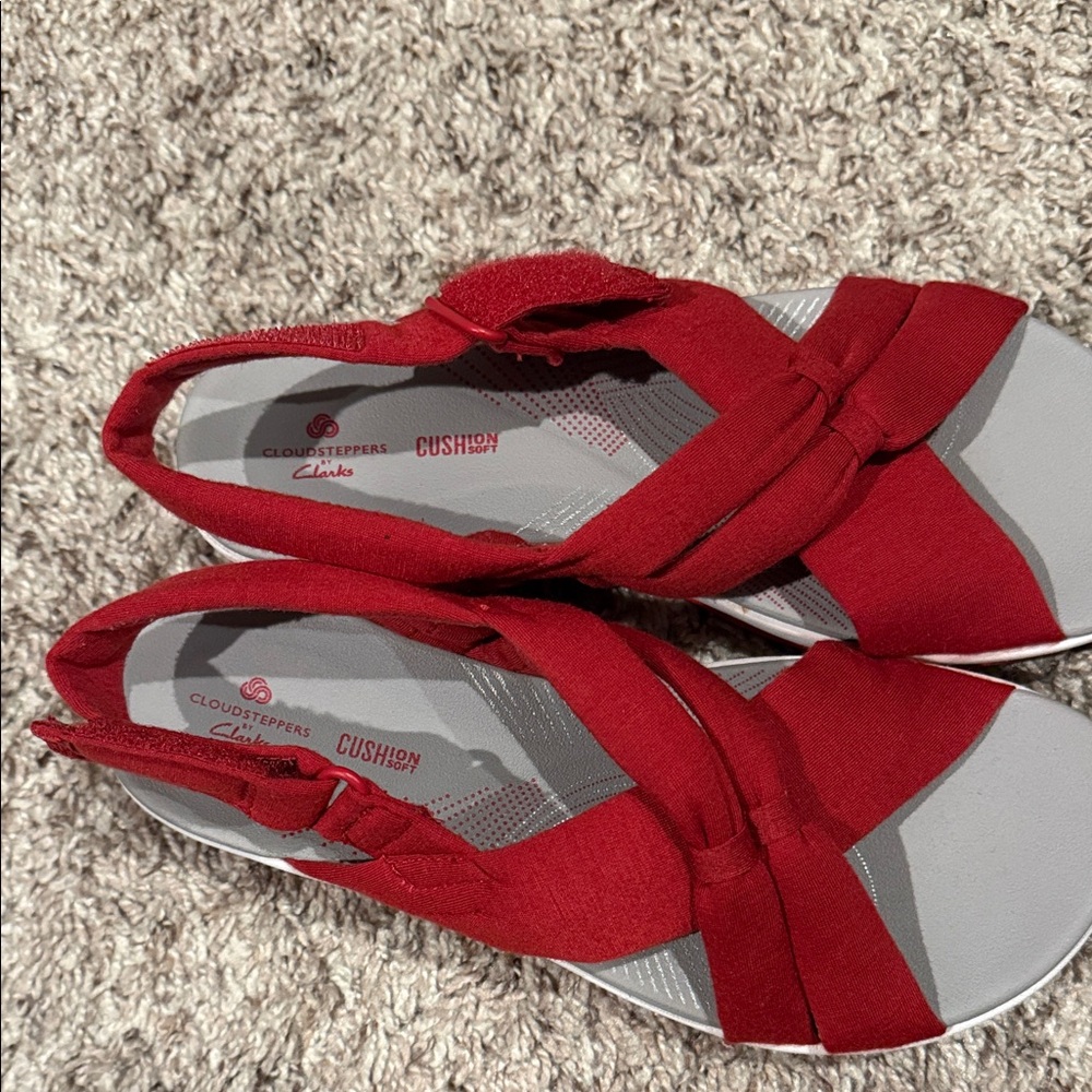 Clarks Cloudsteppers Red Sandals for Women